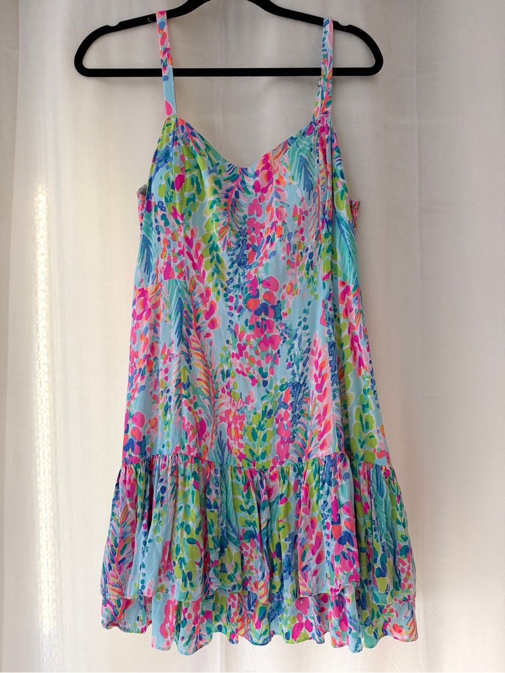 Lilly Pulitzer Morgana Catch The Wave Dress Swing Tiered Colorful Mini 14 - Picture 2 of 6